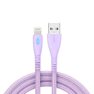 Foto 1 | Cable Tipo Usb A Lightning Carga Rápida Indicador Led 1.2 M Color Lila