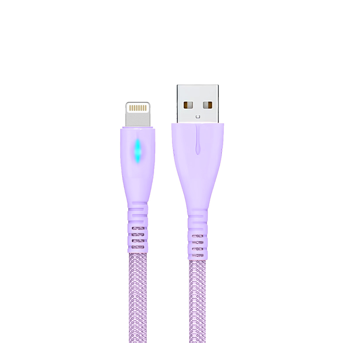 Foto 3 pulgar | Cable Tipo Usb A Lightning Carga Rápida Indicador Led 1.2 M  Color Lila
