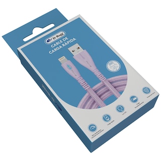 Foto 3 | Cable Tipo Usb A Lightning Carga Rápida Indicador Led 1.2 M Color Lila