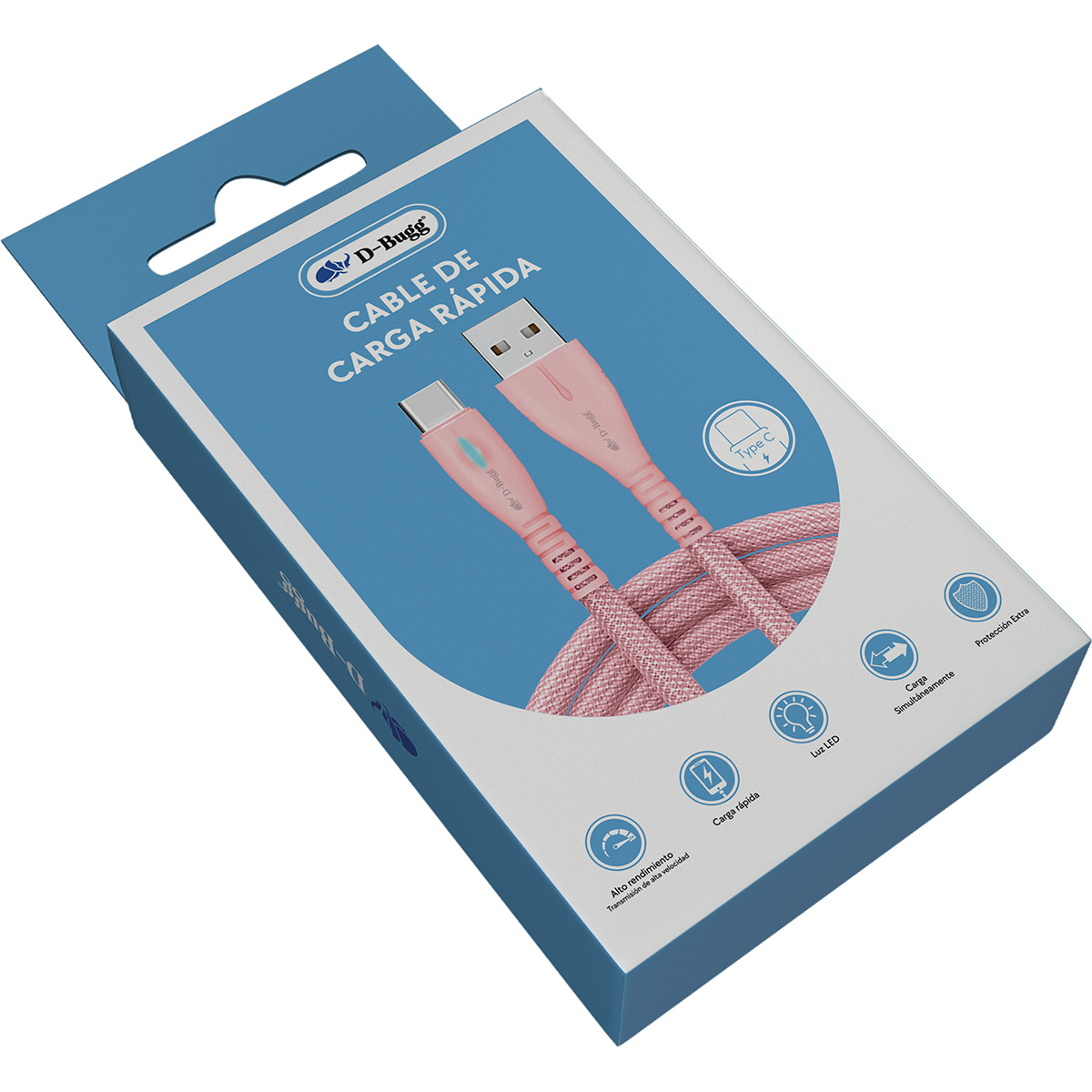 Foto 4 pulgar | Cable USB a Tipo C Carga Rápida Indicador Led 1.2 m