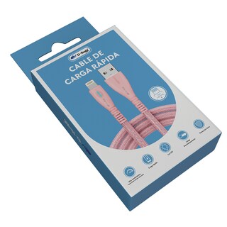 Foto 3 | Cable USB Trenzado D-Bugg Carga Rápida Indicador Led Rosa