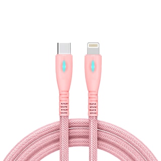 Foto 1 | Cable USB-C a Lightning D-Bugg Trenzado Carga Rápida Indicador Led Rosa
