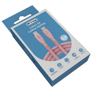 Foto 3 | Cable USB-C a Lightning D-Bugg Trenzado Carga Rápida Indicador Led Rosa