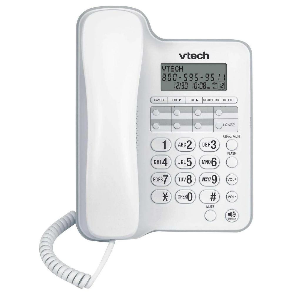 Teléfono Fijo Vtech Blanco Identificador Y Altavoz Cd1153