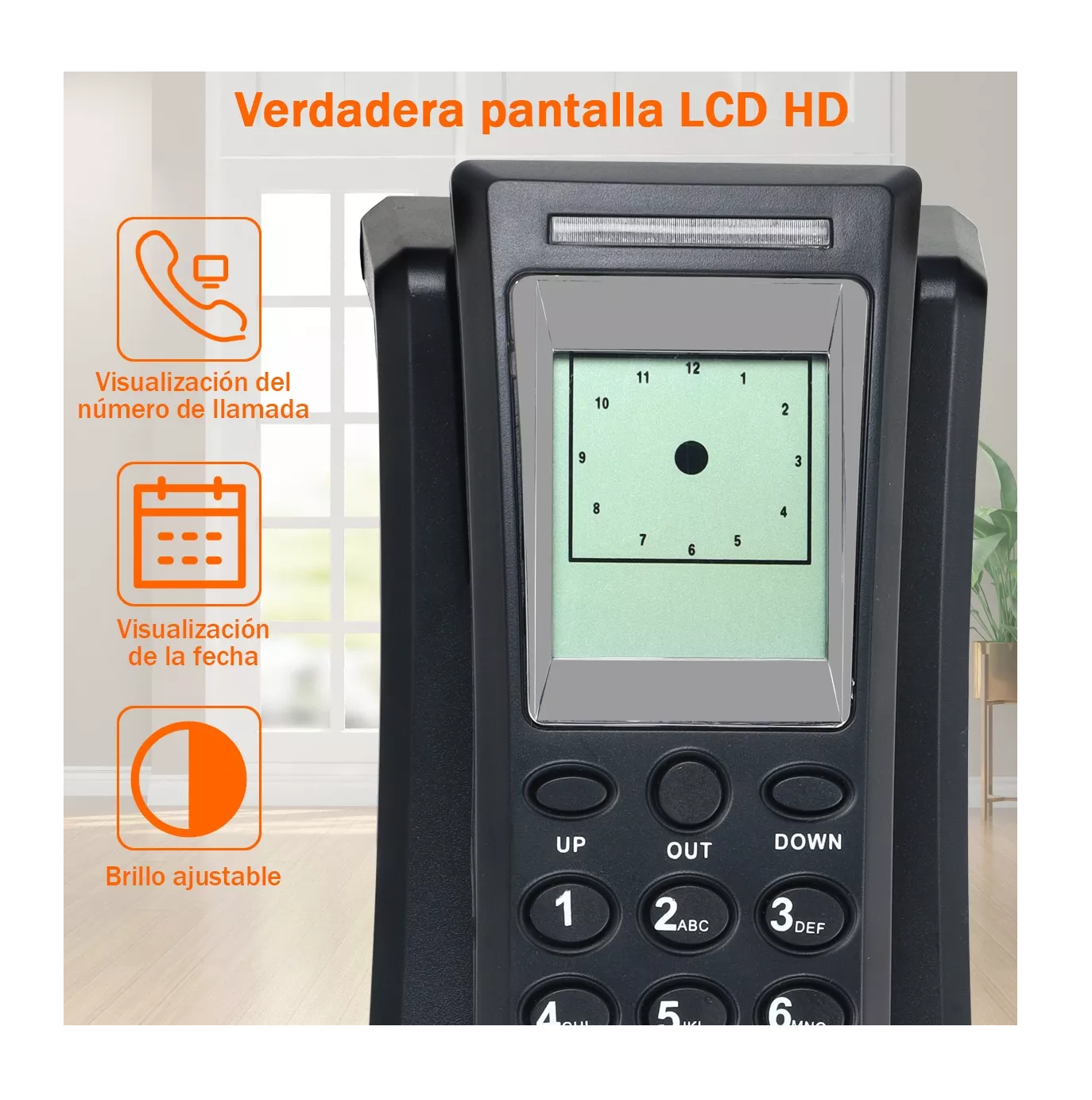 Foto 4 pulgar | Teléfono Fijo Colgar Pared Con Identificador De Llamadas Negro