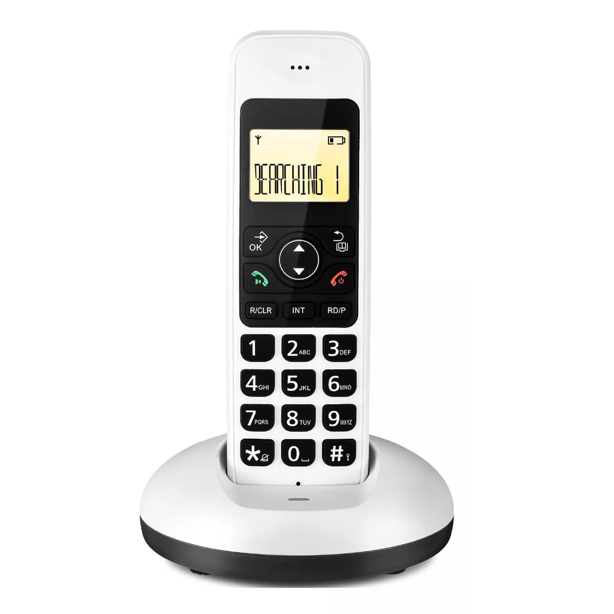 Teléfono Inalámbrico Fijo Moderno con Lcd para Casa Oficina Eo Safe Imports  Esi-14122 Blanco $1,129