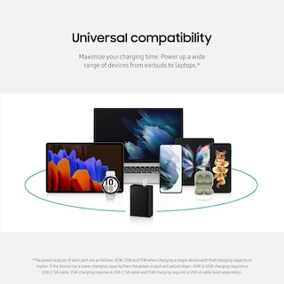 Foto 5 | Cargador Samsung de 3 Puertos Carga Superrápida 65 W USB-C/USB-A - Venta Internacional