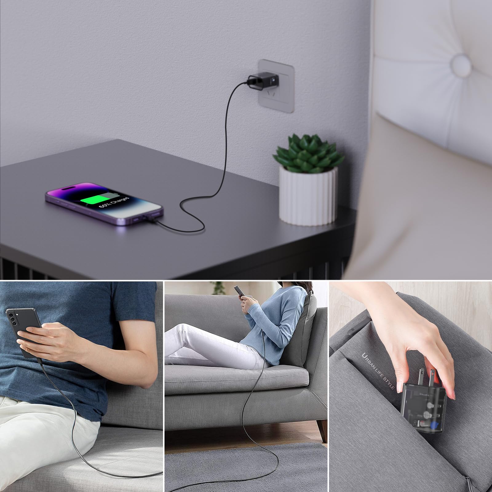 Foto 8 pulgar | Cargador Quzudn USB C de Pared 20 W + 3 Cables Tipo C a Lightning - Venta Internacional