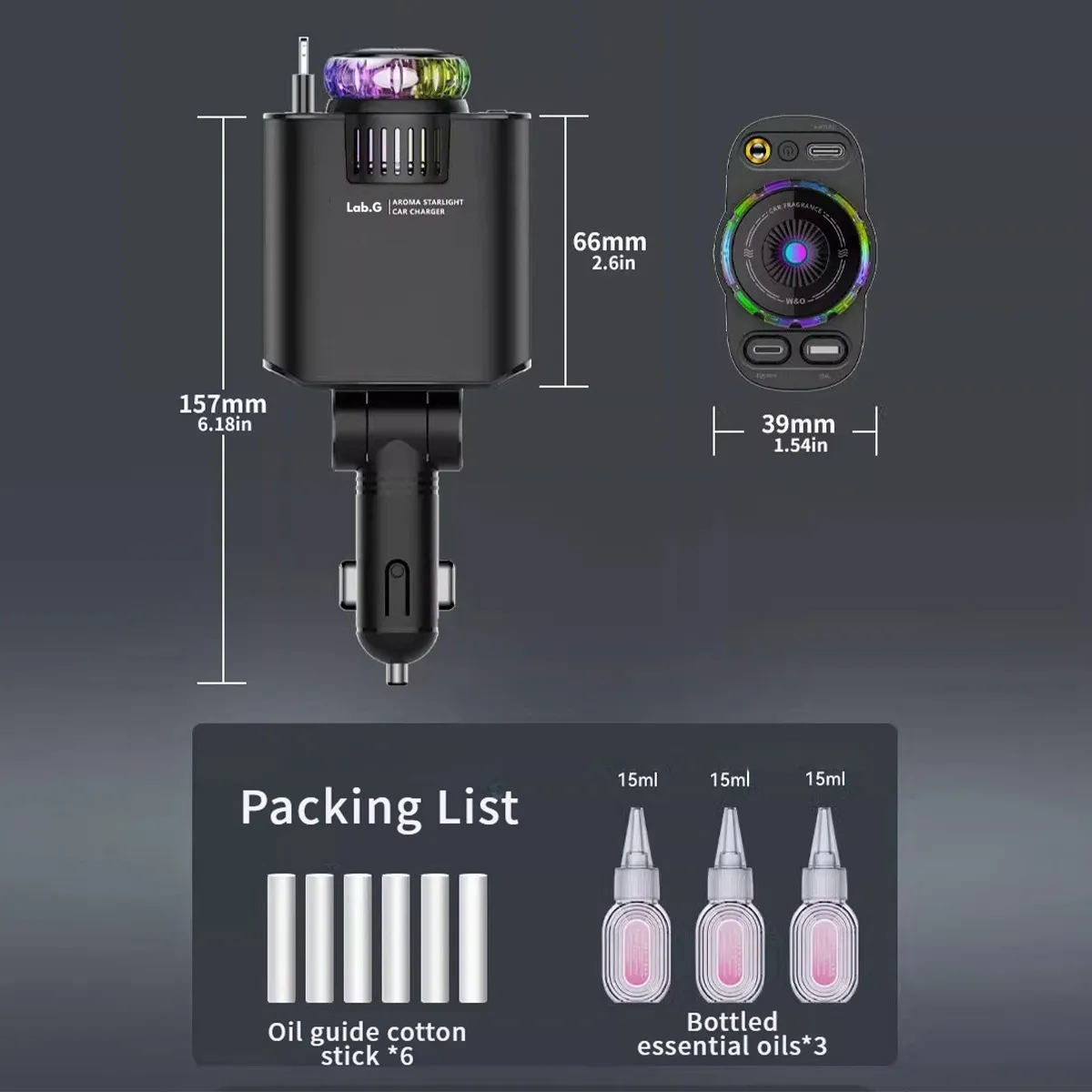 Foto 5 pulgar | Cargador Para Auto  100w Rápida Carga Con Aromaterapia