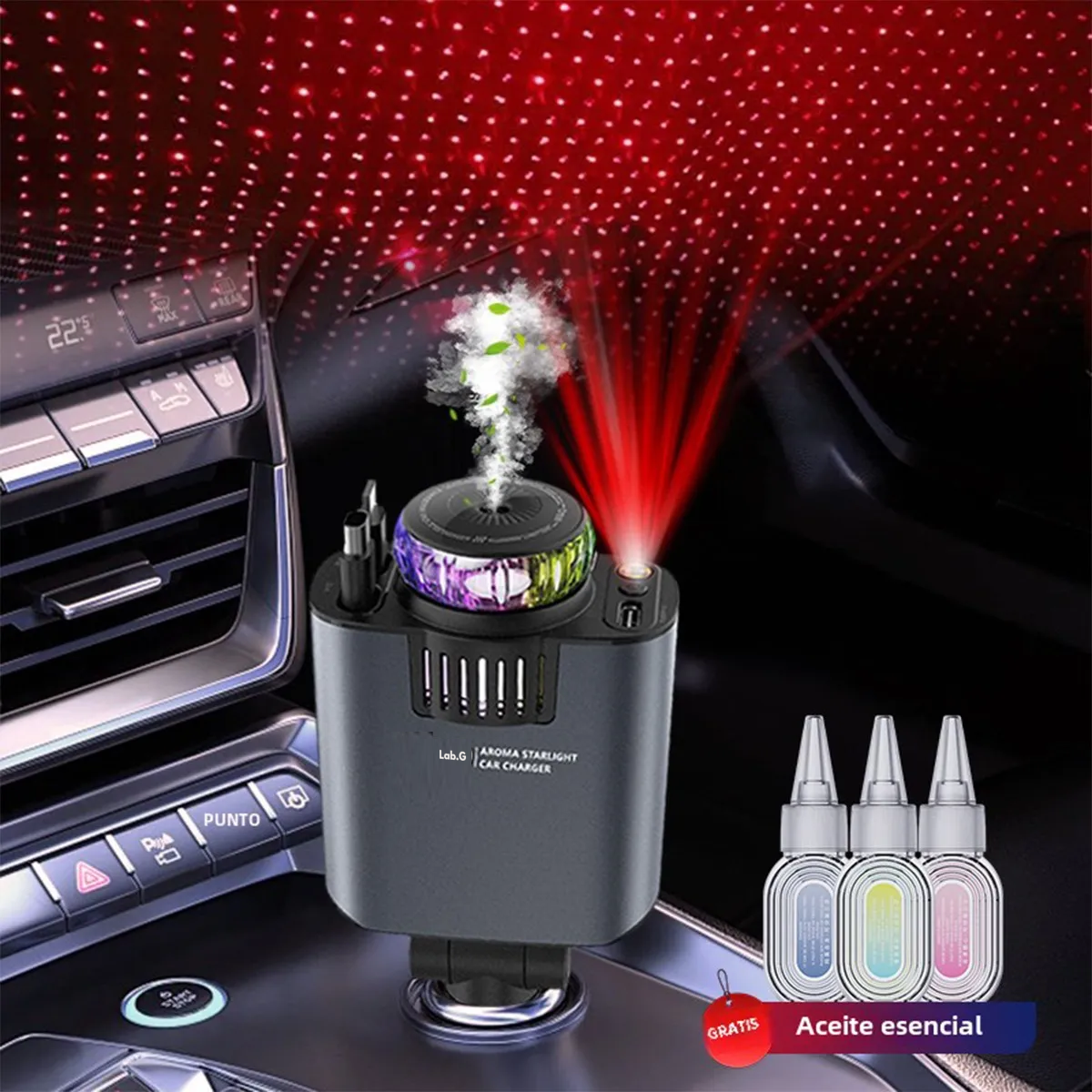 Foto 6 pulgar | Cargador Para Auto  100w Rápida Carga Con Aromaterapia