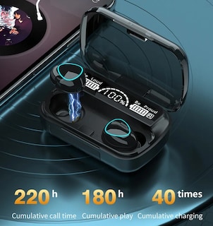 Foto 2 | Auriculares Inalámbricos Tws Malubero con Bluetooth color Negro