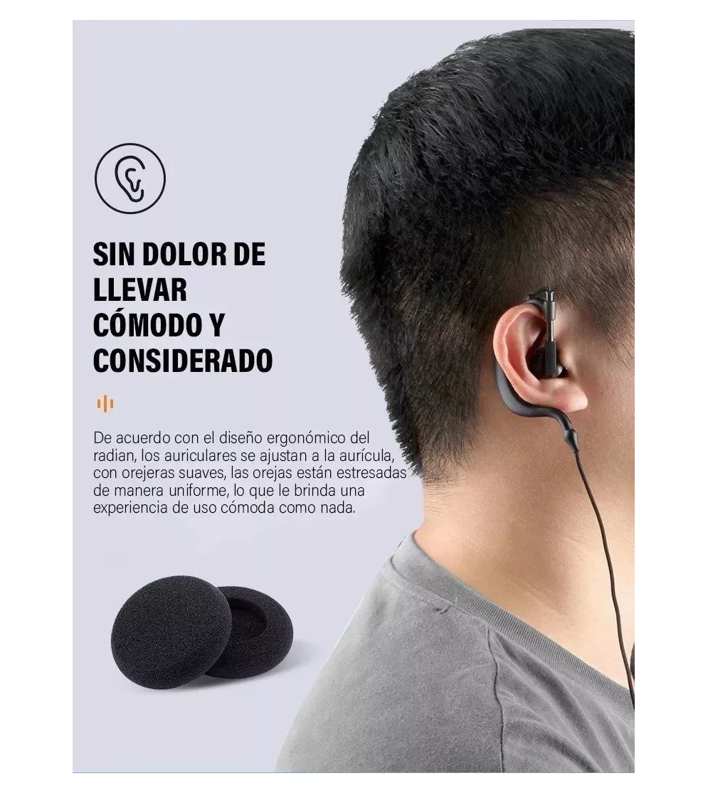 Foto 6 pulgar | Auriculares Manos Libres para Radio Kenwood y Baofeng - Set de 2 Piezas