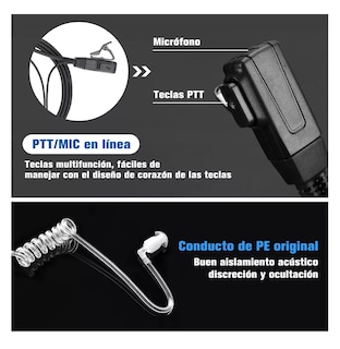 Foto 5 | Audífonos Manos Libres Para Baofeng Kenwood Linton 2 Pzs, Belug Blanco