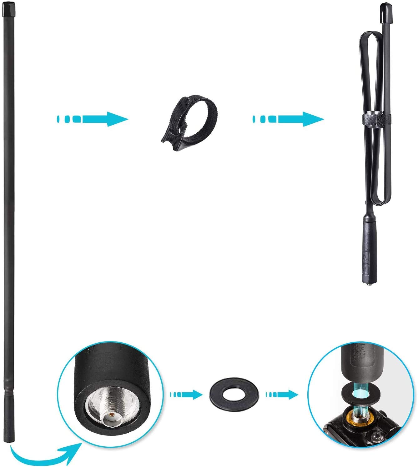 Foto 3 pulgar | Antena Bingfu Plegable Cs Táctica Vhf Uhf 136-520mhz 79cm - Venta Internacional.