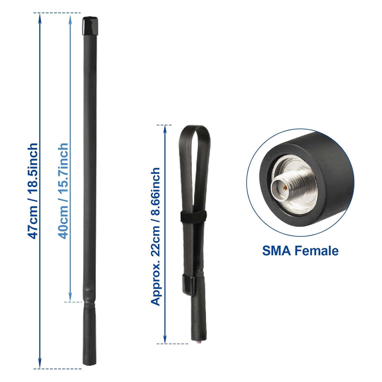 Foto 3 pulgar | Antena Bingfu Plegable Cs Táctica Vhf Uhf 136-520 Mhz 47 Cm - Venta Internacional.