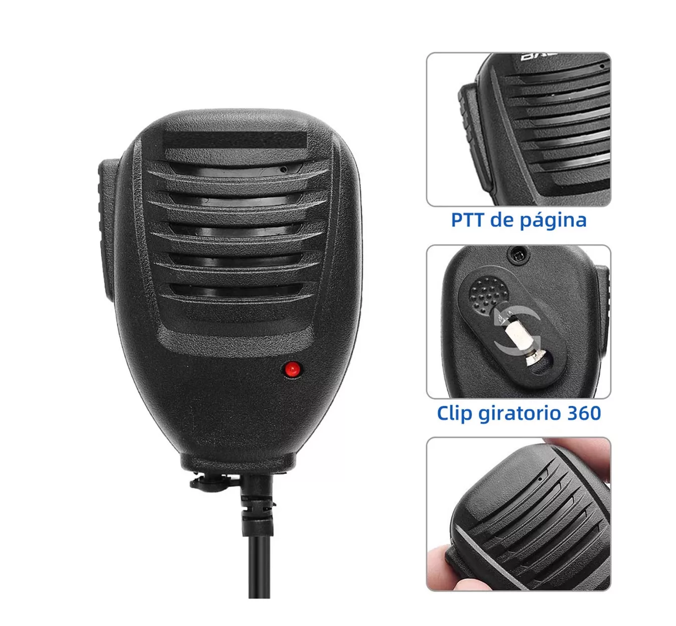 Foto 4 pulgar | Bocina Micrófono Solapa BELUG color Negro para Radio Baofeng y Kenwood 2 Pares