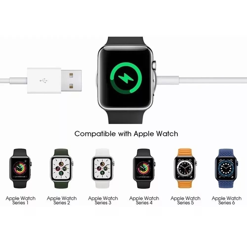 Foto 4 pulgar | Cargador Genérico color Blanco Compatible con Apple Watch Serie 6/5/4/3/2/1/Se