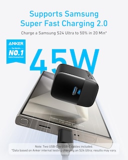 Foto 2 | Cargador Anker USB-C Superrápido de 45 W para Samsung Galaxy S24 - Venta Internacional