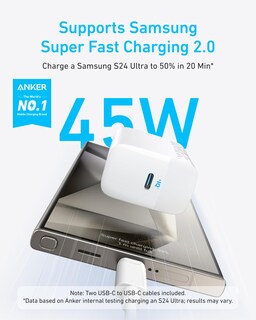 Foto 2 | Cargadores Anker USB-C Superrápido de 45 W para Samsung Galaxy S24 Paquete de 2 - Venta Internacional