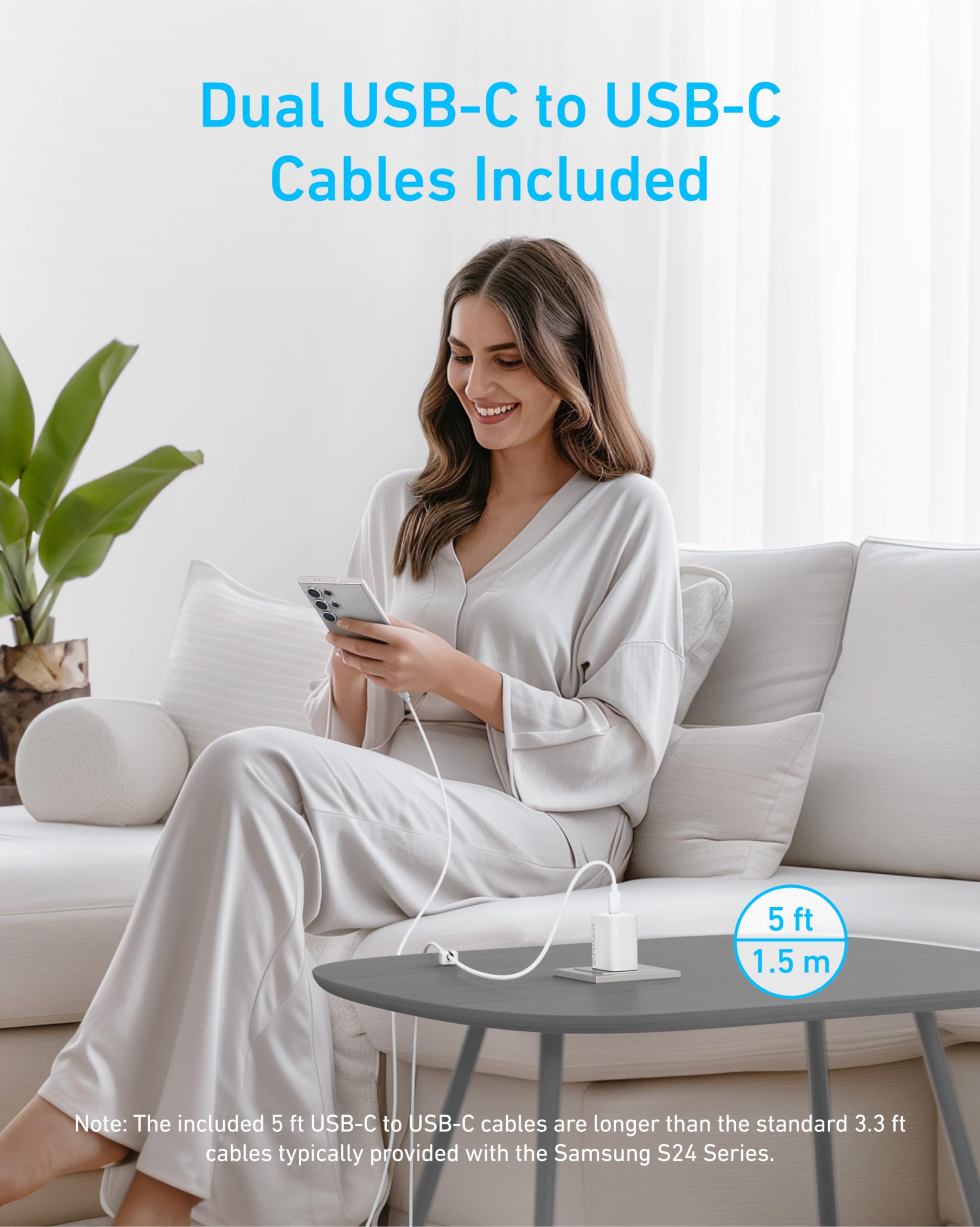 Foto 6 pulgar | Cargadores Anker USB-C Superrápido de 45 W para Samsung Galaxy S24 Paquete de 2 - Venta Internacional