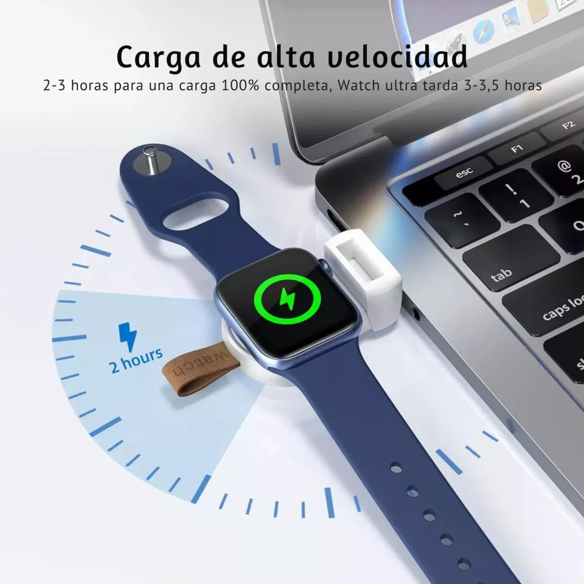 Foto 4 pulgar | Cargador Portátil Magnético Carga Rápida Para Apple Watch Color Blanco