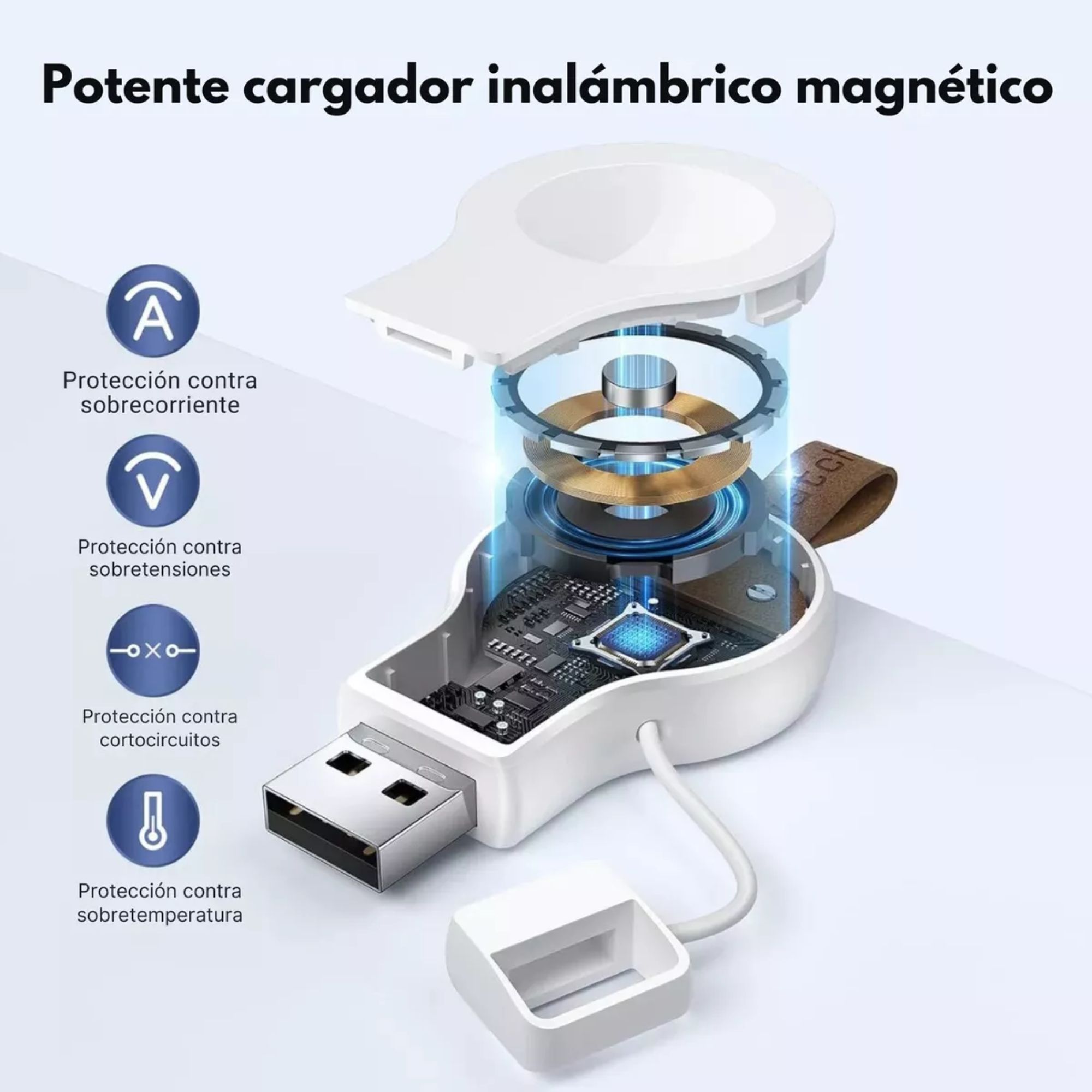 Foto 5 pulgar | Cargador Portátil Magnético Carga Rápida Para Apple Watch Color Blanco