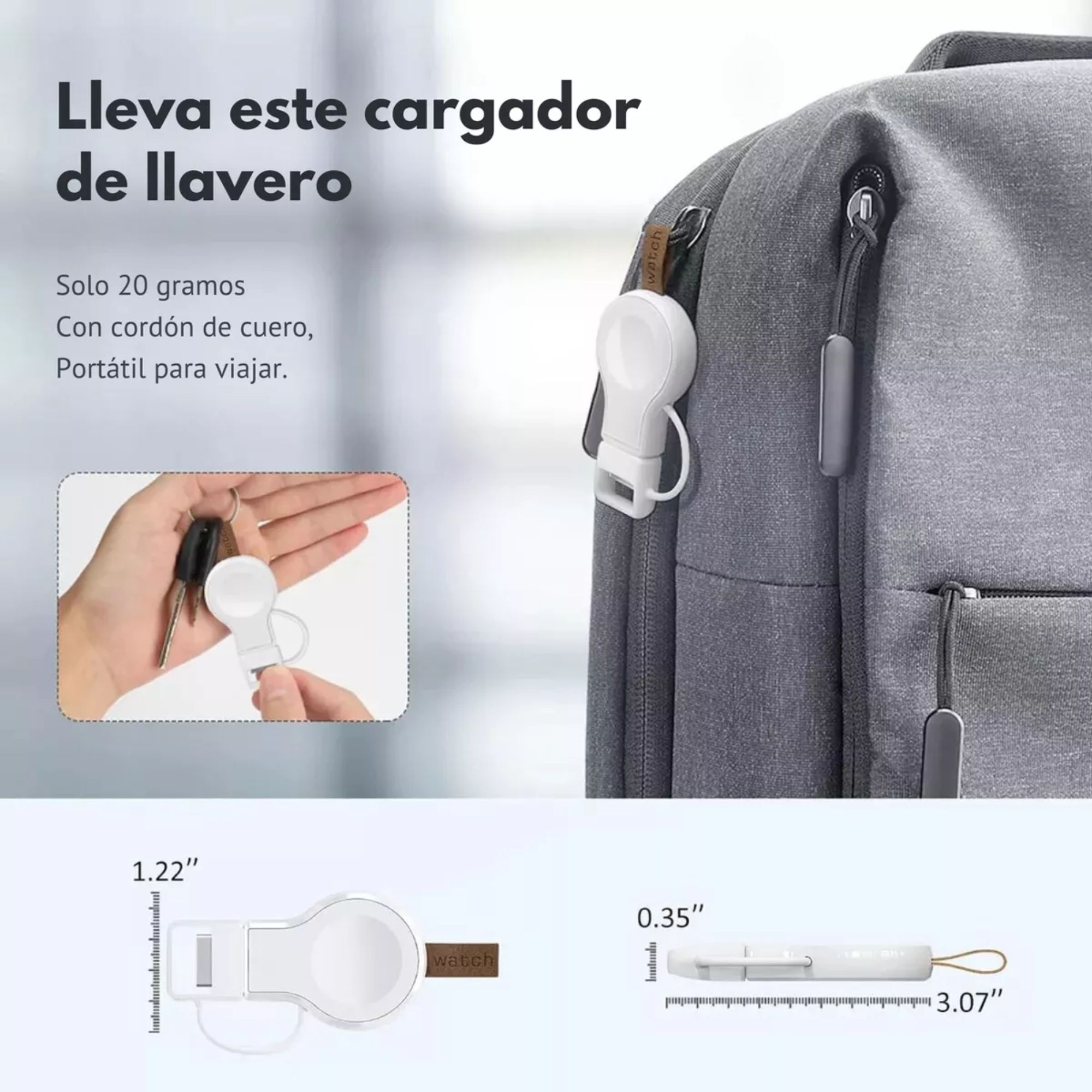 Foto 6 pulgar | Cargador Portátil Magnético Carga Rápida Para Apple Watch Color Blanco