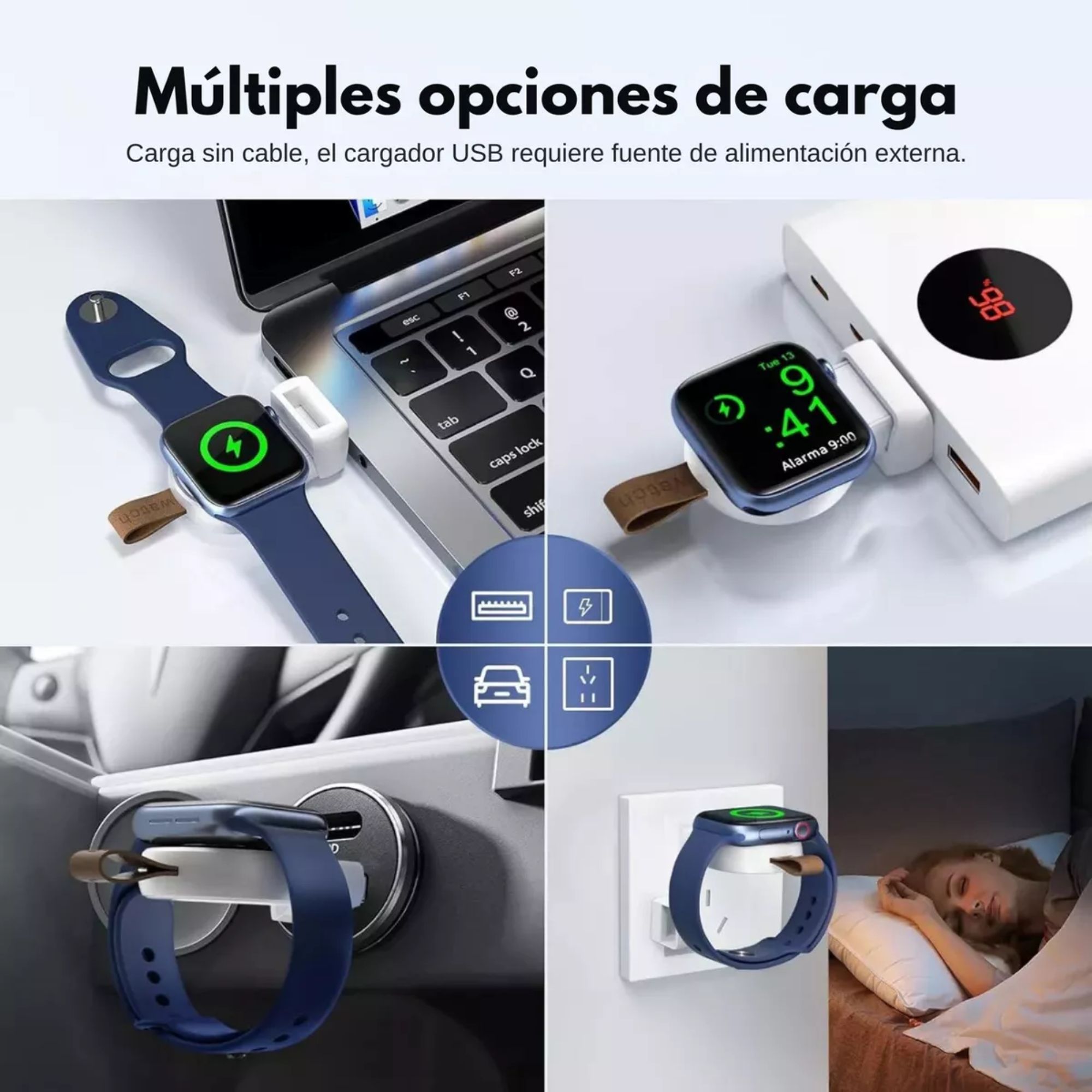 Foto 7 pulgar | Cargador Portátil Magnético Carga Rápida Para Apple Watch Color Blanco