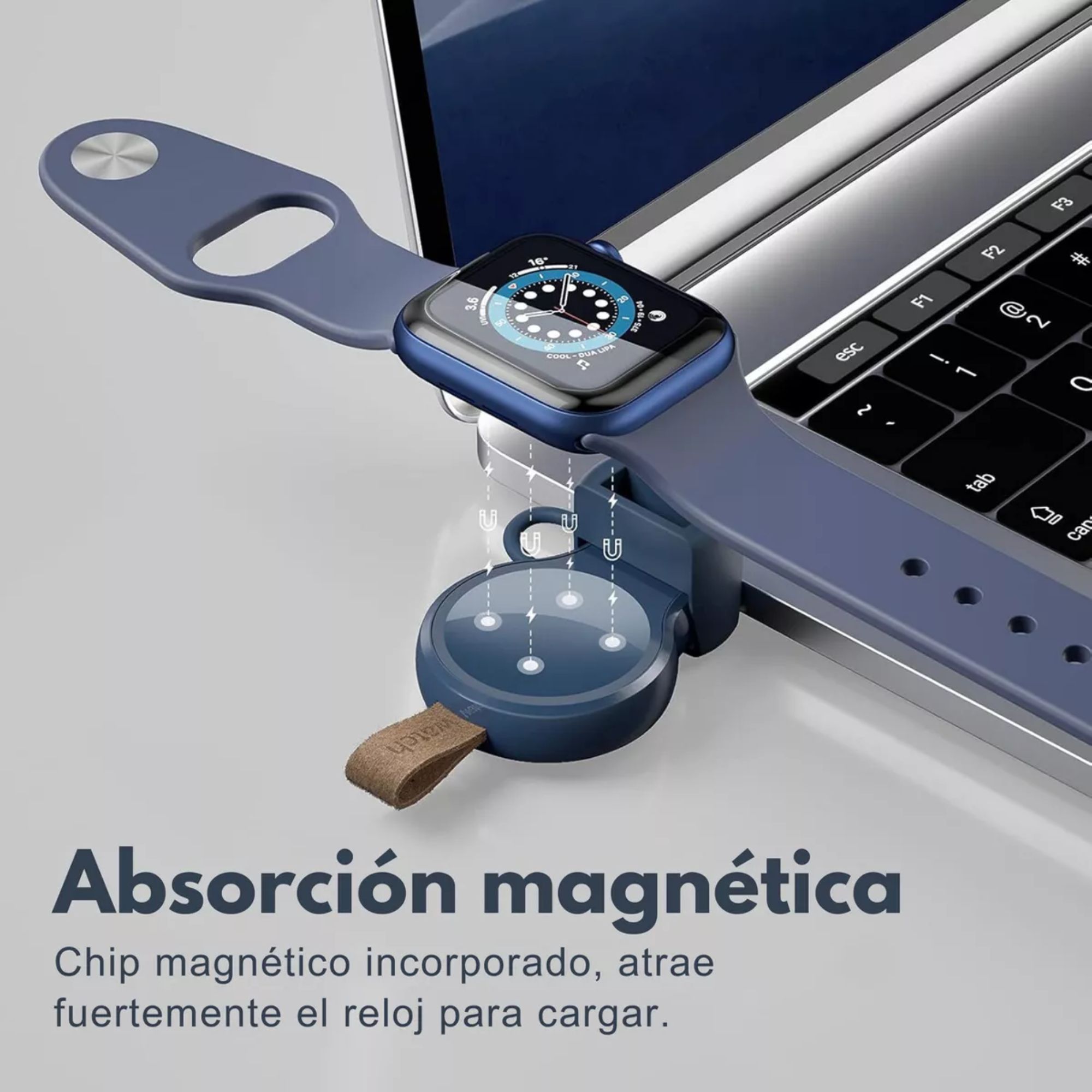 Foto 4 pulgar | Cargador Portátil Magnético Carga Rápida Para Apple Watch Color Azul