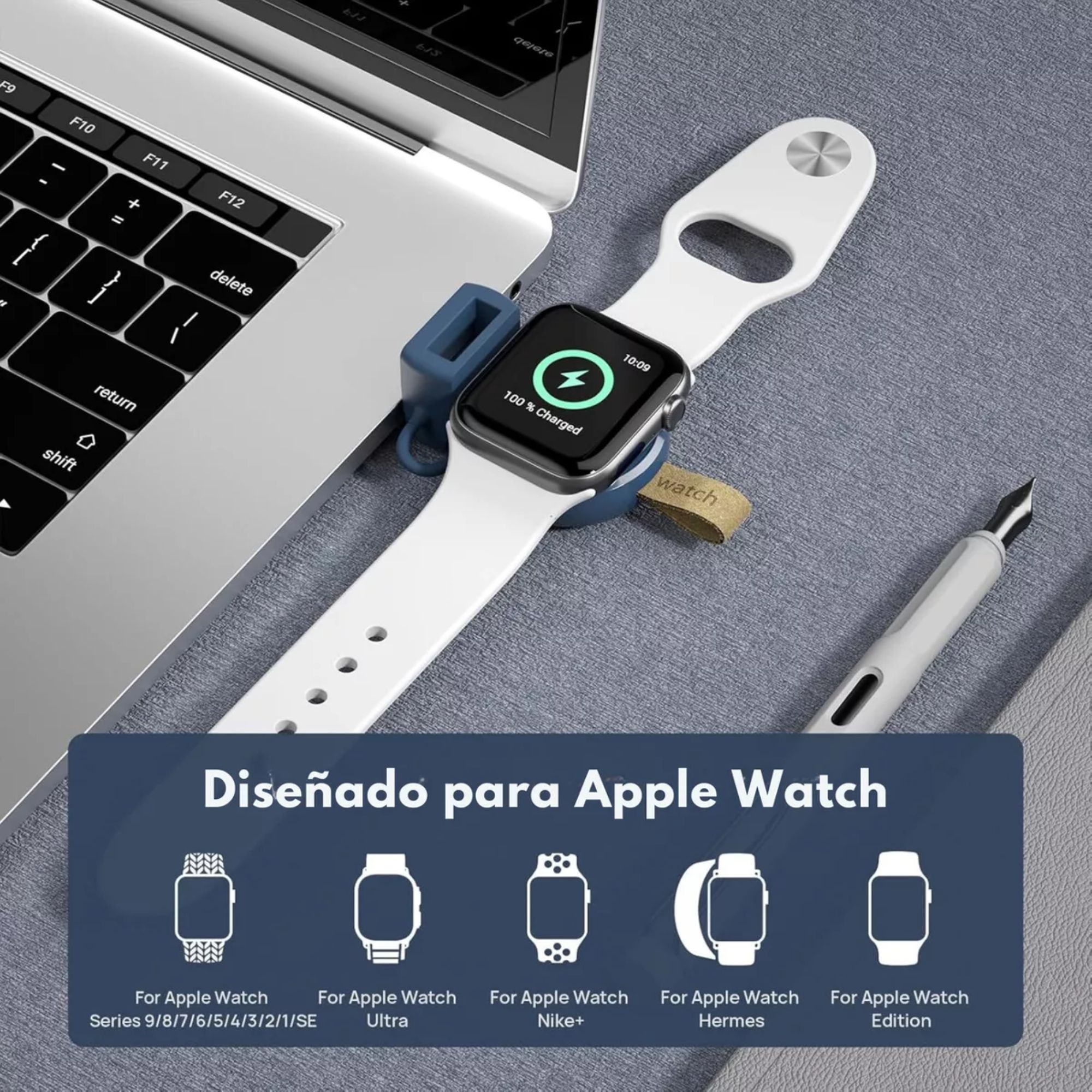 Foto 4 | Cargador Portátil Magnético Carga Rápida Para Apple Watch Color Azul