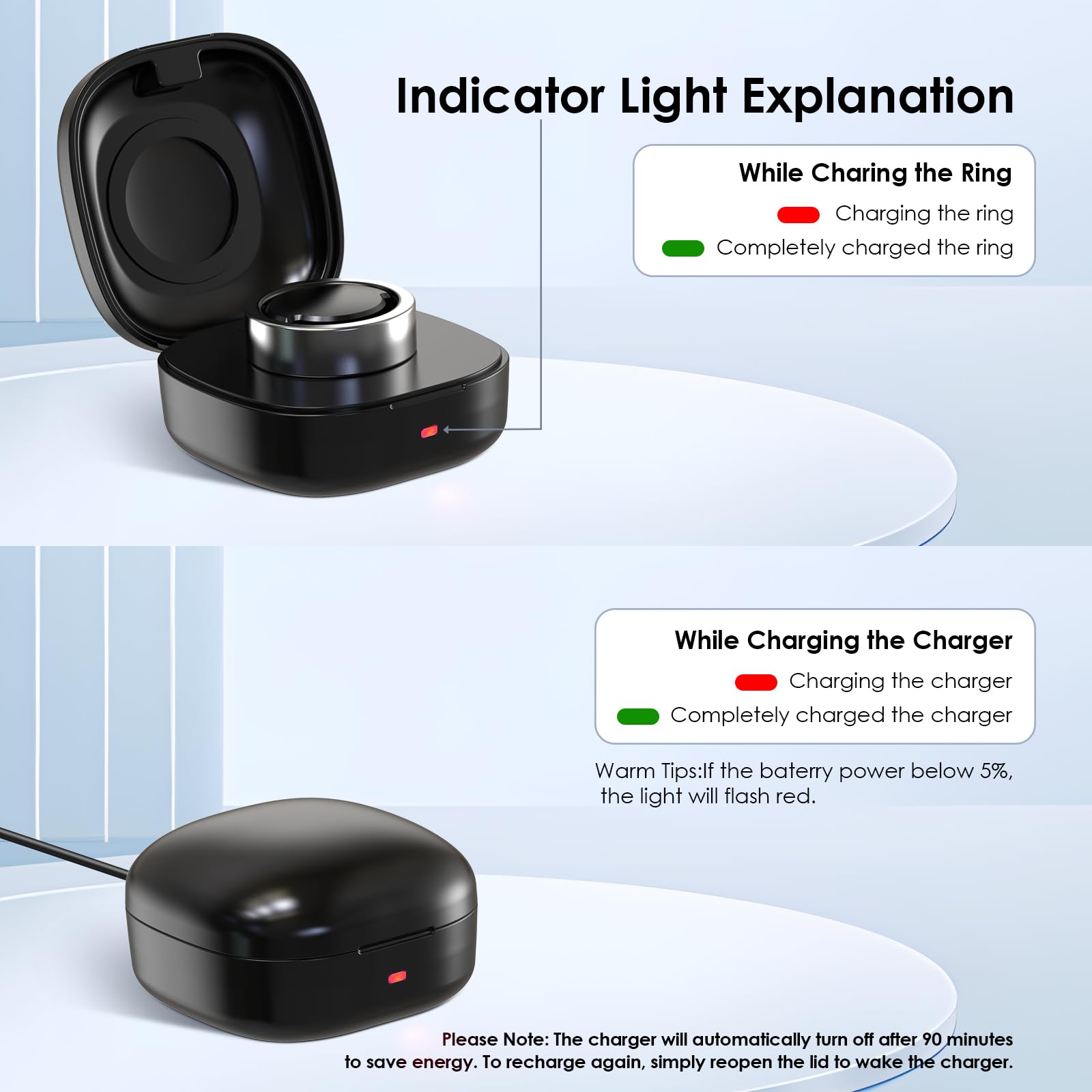 Foto 5 | Funda De Carga Wonjoy Wireless Para Oura Ring Gen3, Tamaño 6-13 - Venta Internacional.
