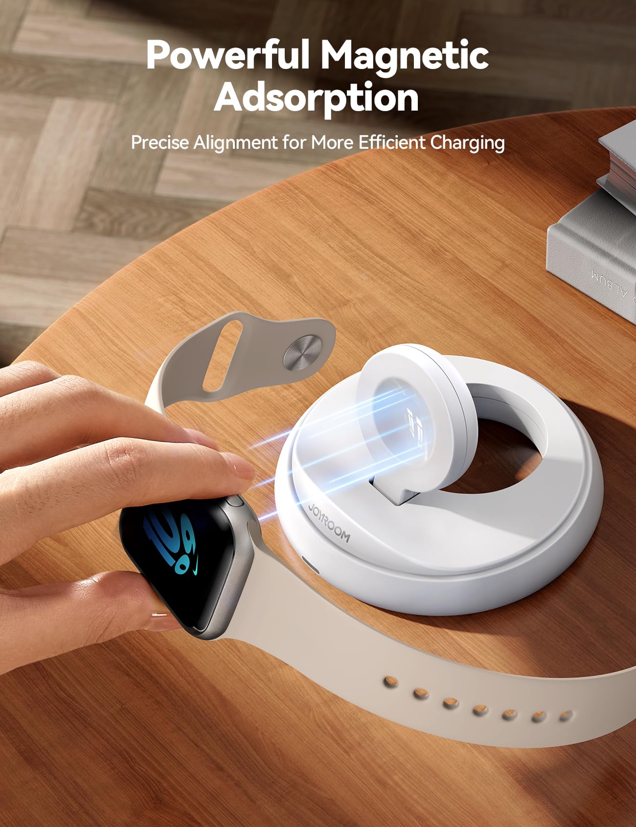 Foto 4 | Soporte de Carga Portátil para Apple Watch Joyroom Magnético Blanco - Venta Internacional