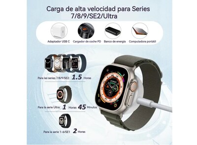 Foto 5 | Xtellar Cargador Magnético Ultra Rápido Premium Para Apple Watch Series - Tipo C
