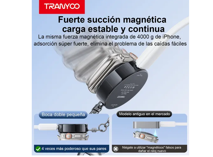 Foto 5 pulgar | Cargador Magnético Xtellar  Con Carga Rápida Y Doble Interfaz, Compatible Con Apple Watch