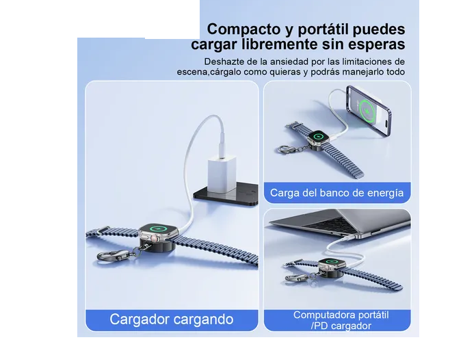 Foto 6 pulgar | Cargador Magnético Premium Xtellar  De Carga Rápida Lightning + Tipo C Para Apple Watch
