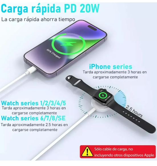 Foto 3 | Xtellar Cable Cargador Magnético 3en1 Para Iphone  Ipad  Apple Watch Y Airpods