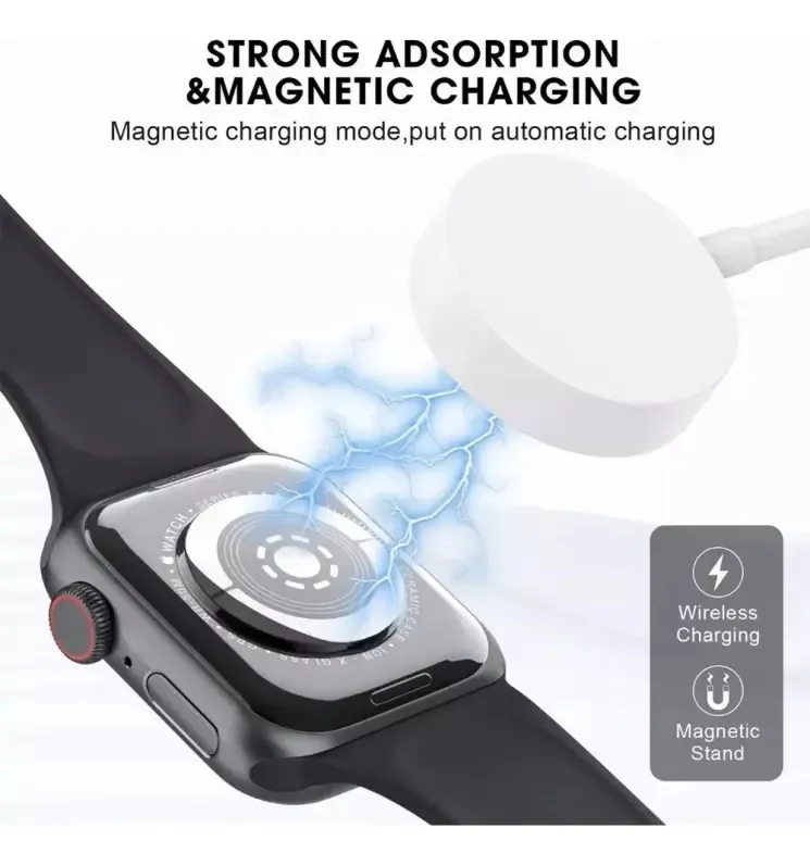 Foto 5 pulgar | Cargador Magnético USB para Smartwatch con Cable 1 Metro – Portátil y Compatible con Relojes Inteligentes con Bas