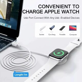 Foto 6 | Cargador Magnético USB para Smartwatch con Cable 1 Metro – Portátil y Compatible con Relojes Inteligentes con Bas