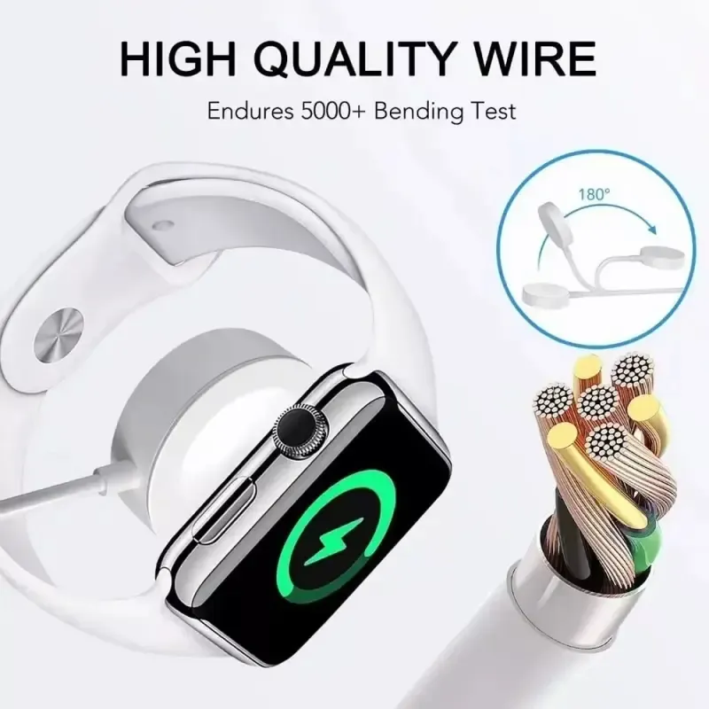 Foto 8 pulgar | Cargador Magnético USB para Smartwatch con Cable 1 Metro – Portátil y Compatible con Relojes Inteligentes con Bas