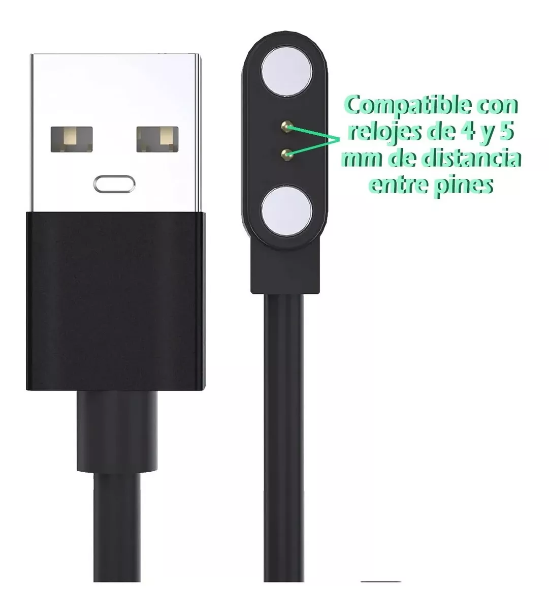 Foto 3 pulgar | Cable Cargador Dock USB para Smartwatch y Smartband P22 – Base de Carga Magnética Portátil con Cable 1 m