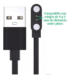 Foto 2 | Cable Cargador Dock USB para Smartwatch y Smartband P22 – Base de Carga Magnética Portátil con Cable 1 m