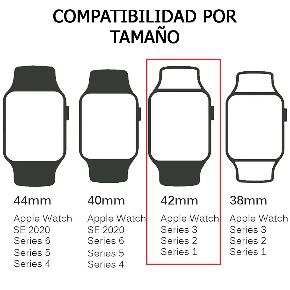 Foto 3 pulgar | Case Protector Compatible con Apple Watch 42 MM Transparente