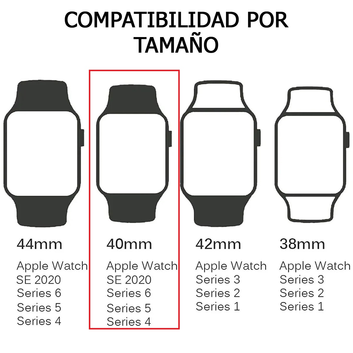 Foto 3 pulgar | Case Protector Compatible con Apple Watch 38 MM Transparente