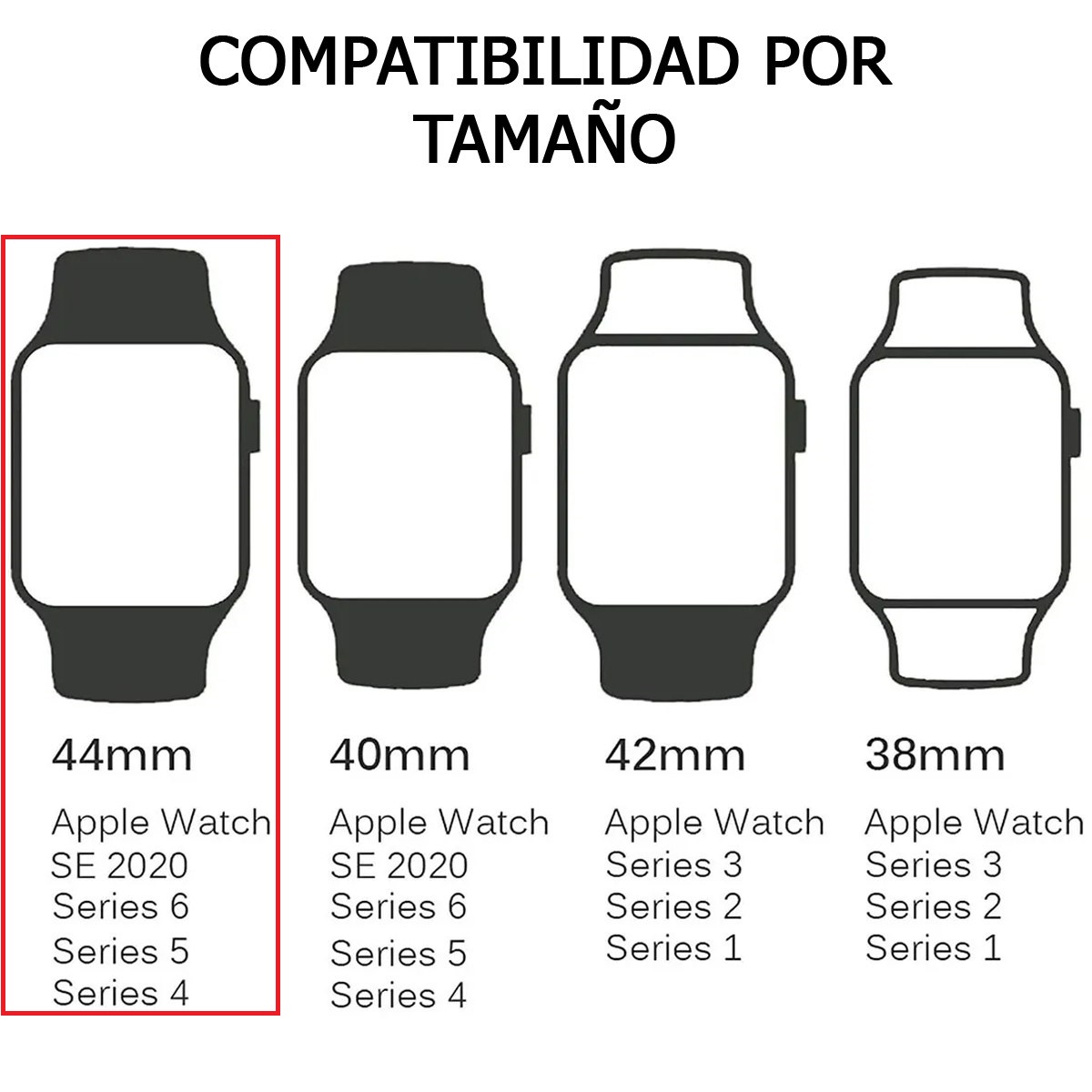 Foto 3 pulgar | Case Protector Compatible con Apple Watch 44 MM Transparente