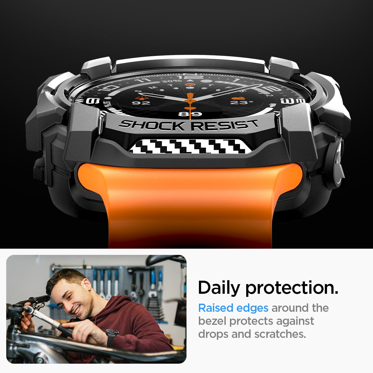 Foto 6 pulgar | Funda Spigen Rugged Armor Para Samsung Galaxy Watch Ultra De 47 Mm - Venta Internacional.