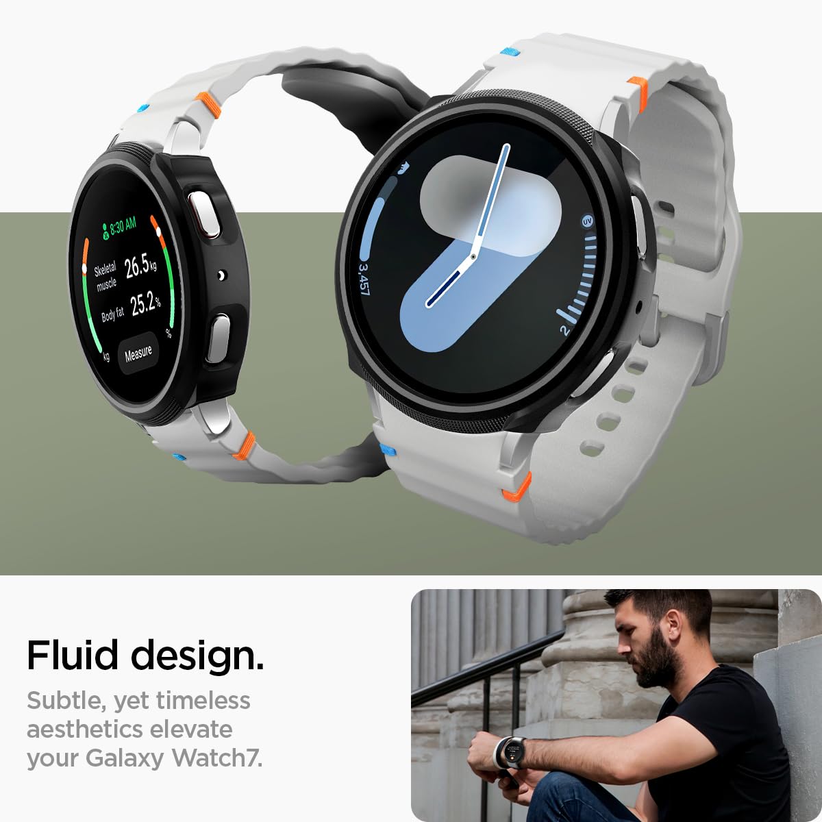 Foto 4 pulgar | Funda Spigen Liquid Air Para Samsung Galaxy Watch 7 De 44 Mm - Venta Internacional.