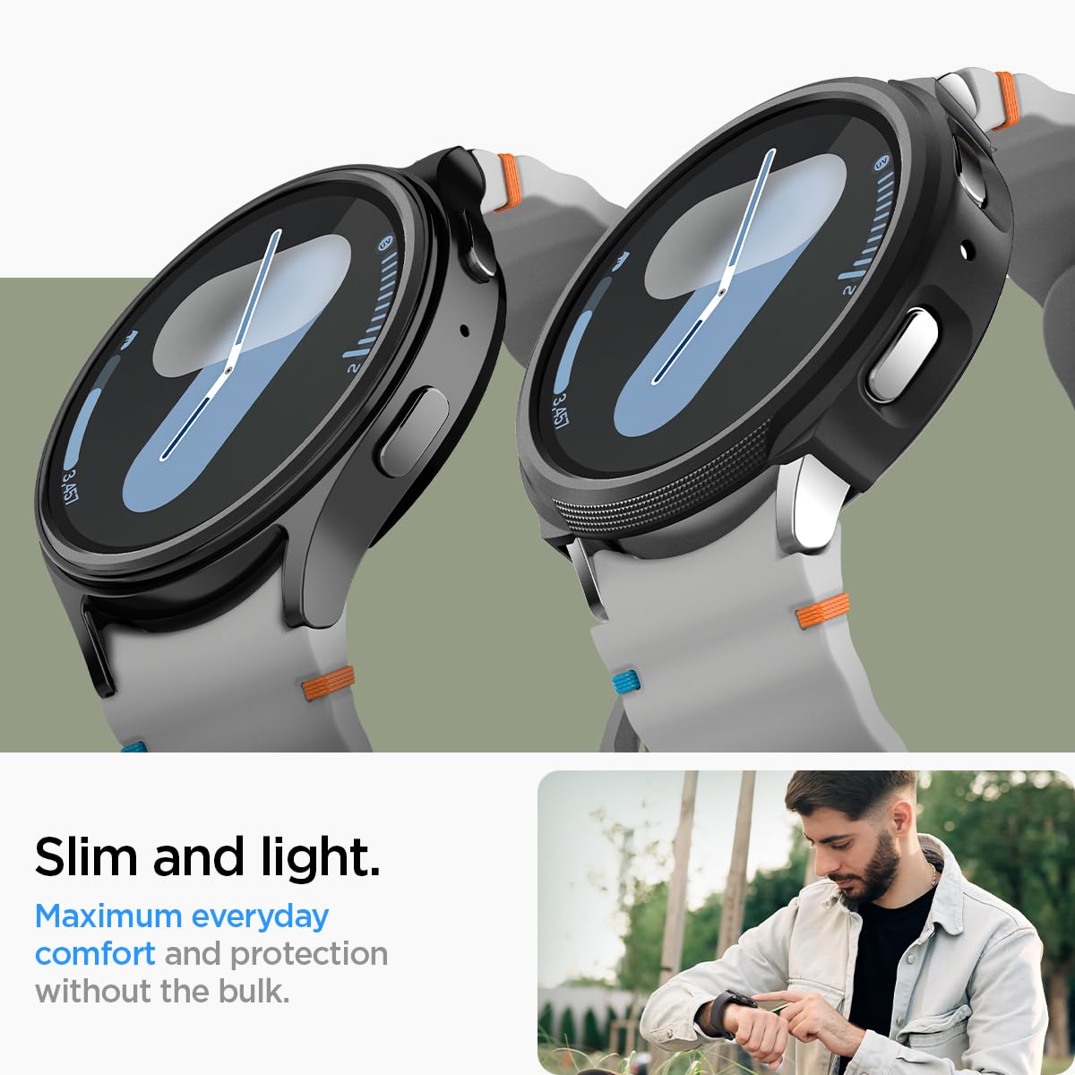 Foto 7 pulgar | Funda Spigen Liquid Air Para Samsung Galaxy Watch 7 De 44 Mm - Venta Internacional.