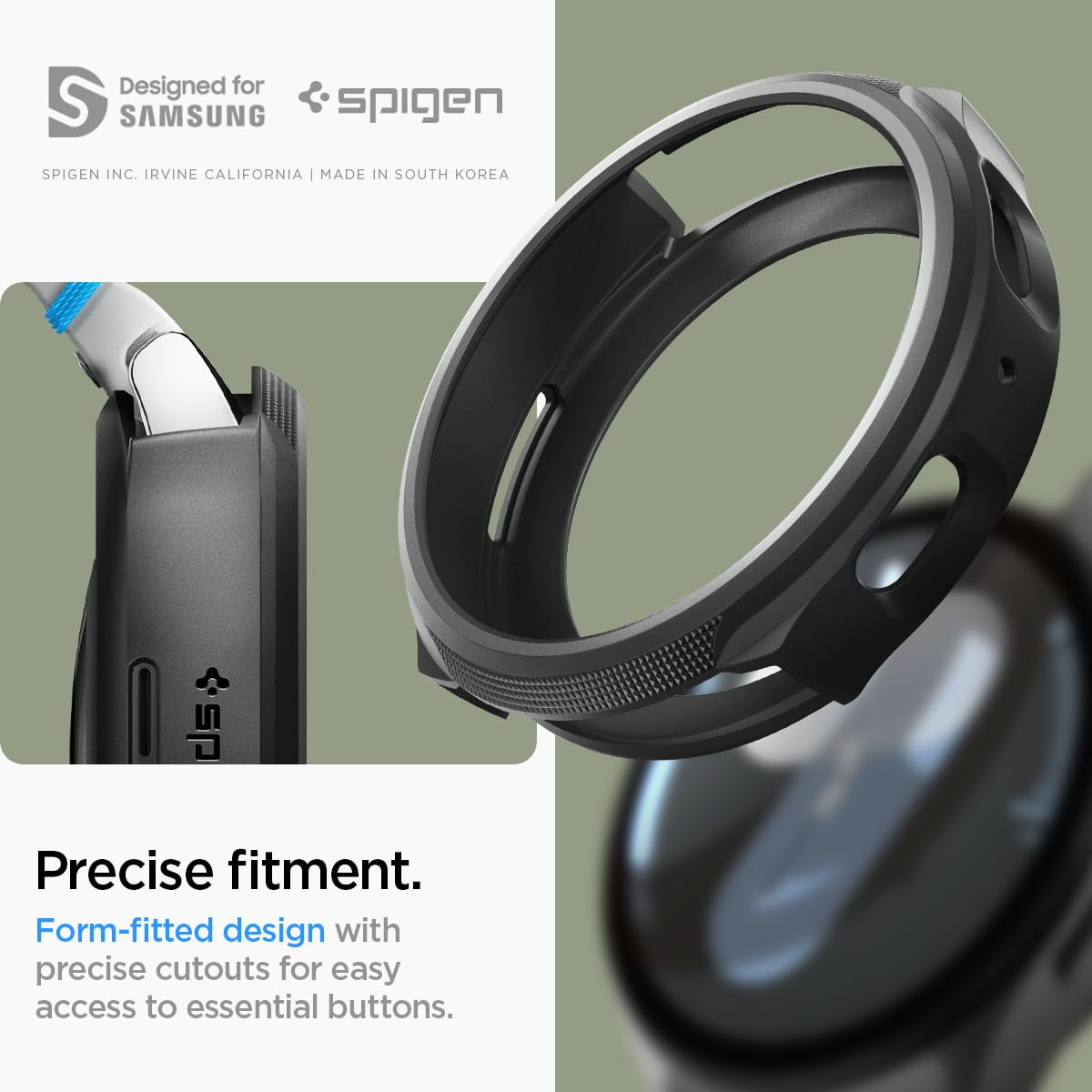 Foto 8 pulgar | Funda Spigen Liquid Air Para Samsung Galaxy Watch 7 De 44 Mm - Venta Internacional.