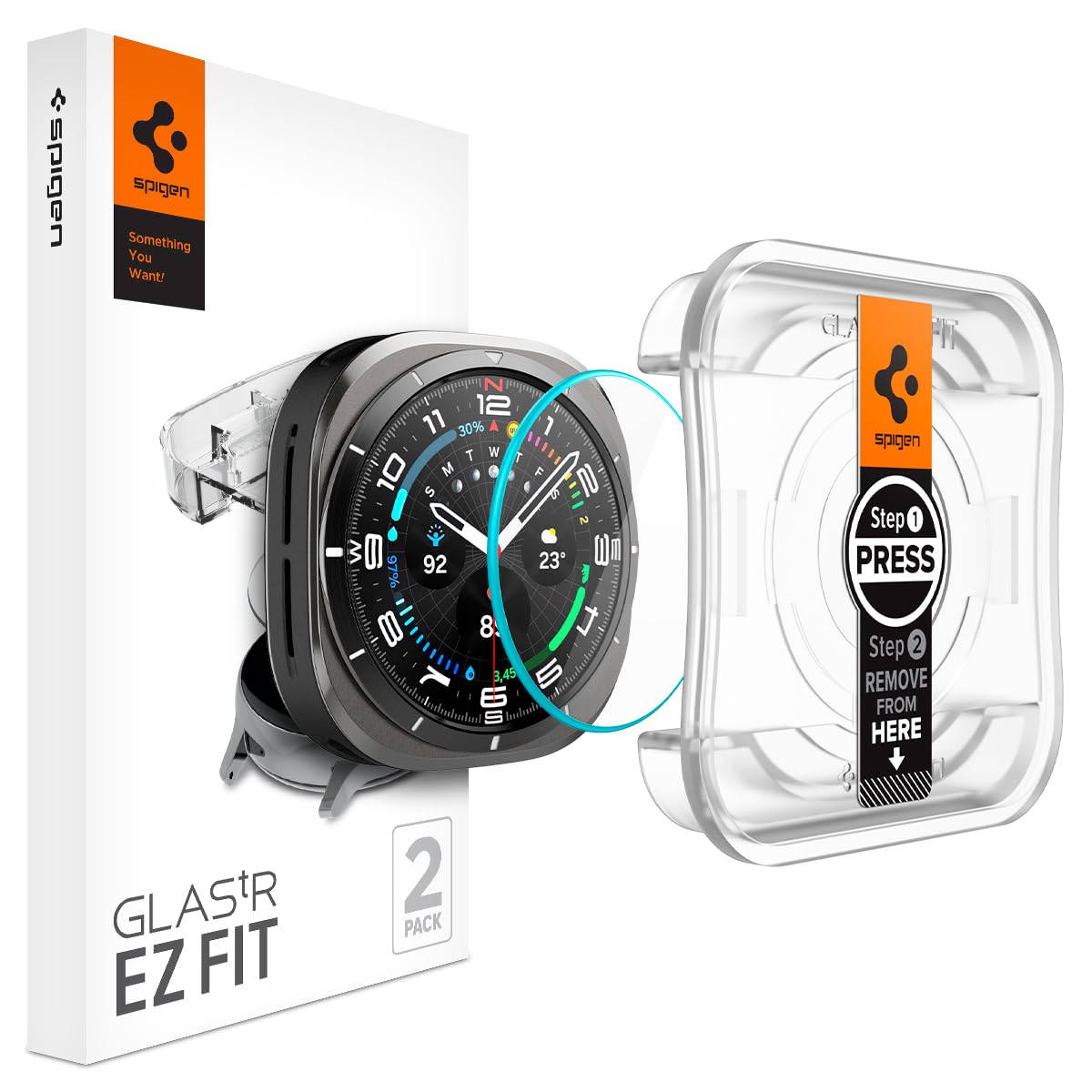 Protector De Pantalla Spigen Glastr Ez Fit Para Galaxy Watch Ultra, Paquete De 2 - Venta Internacional.