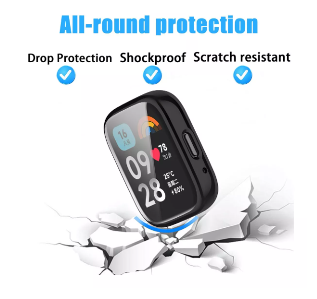 Foto 4 pulgar | 2pzs Funda  Protector Wünd Para Redmi Watch 3 Lite Y Active De Tpu